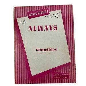 Always Sheet Music 1925 Irving Berlin Love Song Ballad Wedding Song